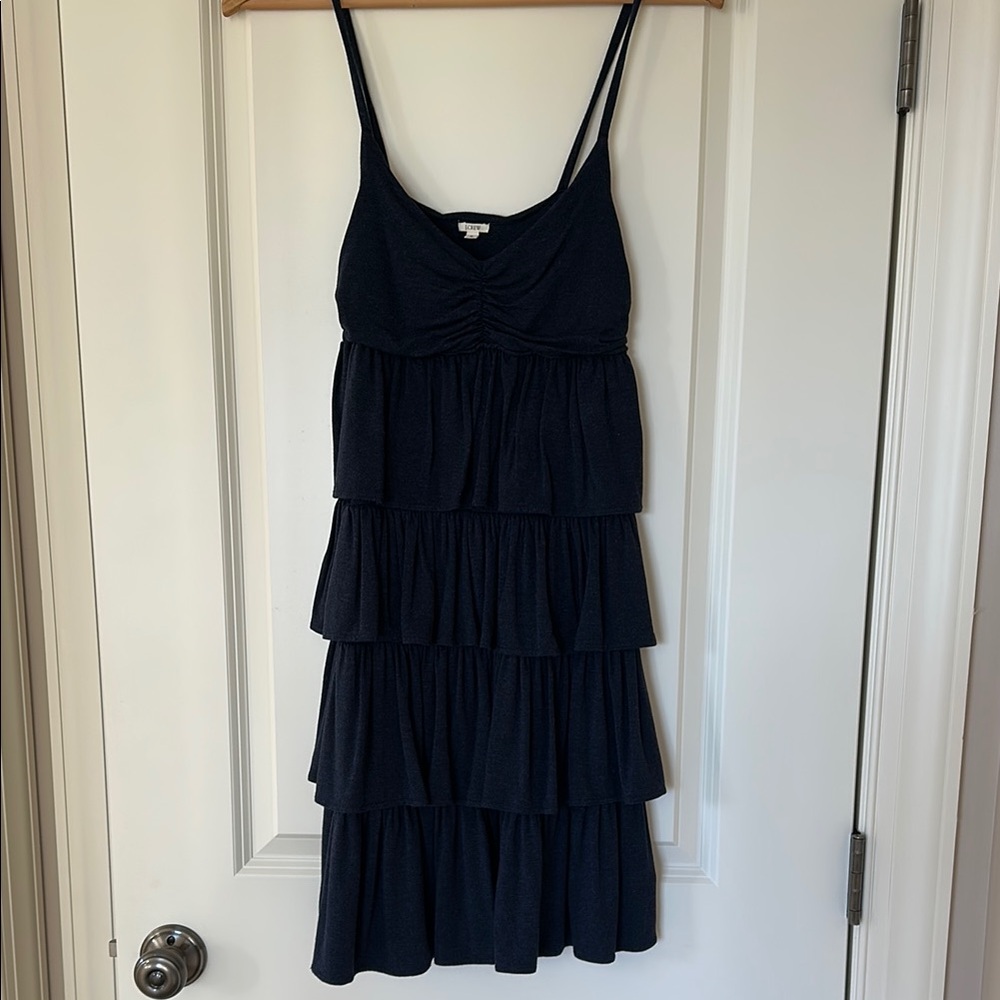 J. Crew Blue Ruffled Tiered Mini Sundress for Night Out